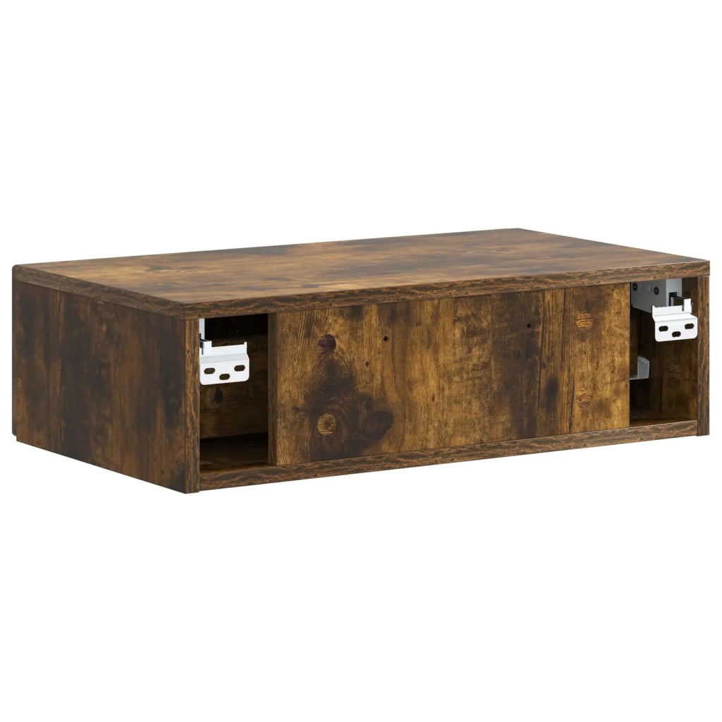 Tavolino da Parete Laterale | Tavolo laterale | Tavolino Rovere Fumo 59 x 34,5 x 17 cm