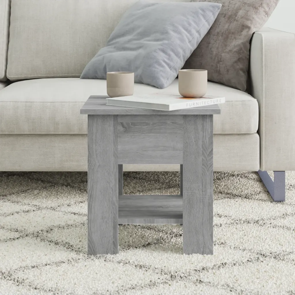 Tavolino da Salotto-Tavolino da soggiorno-Tavolo Grigio Sonoma 40x40x42 cm Legno Multistrato