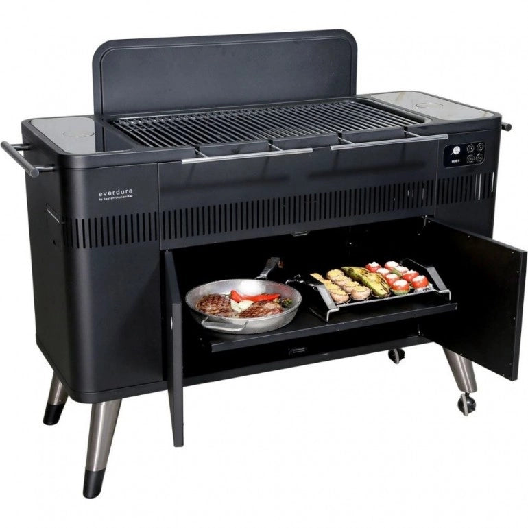 Barbecue HUB II™ Griglia a Carbone di Everdure by Heston Blumenthal con Sistema di Girarrosto e Accensione del Carbone