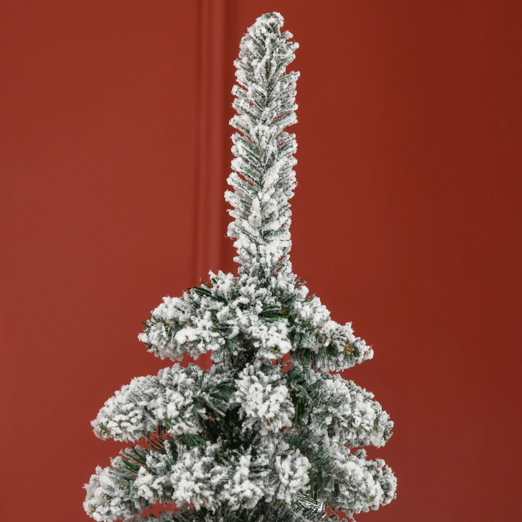 Albero di Natale Artificiale Innevato 180cm ¨C Xylo ¨C Verde/Bianco Ignifugo Slim