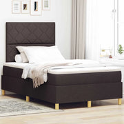 Letto a Sorgente LED Marrone Scuro 120 x 190 cm Tessuto 3343162