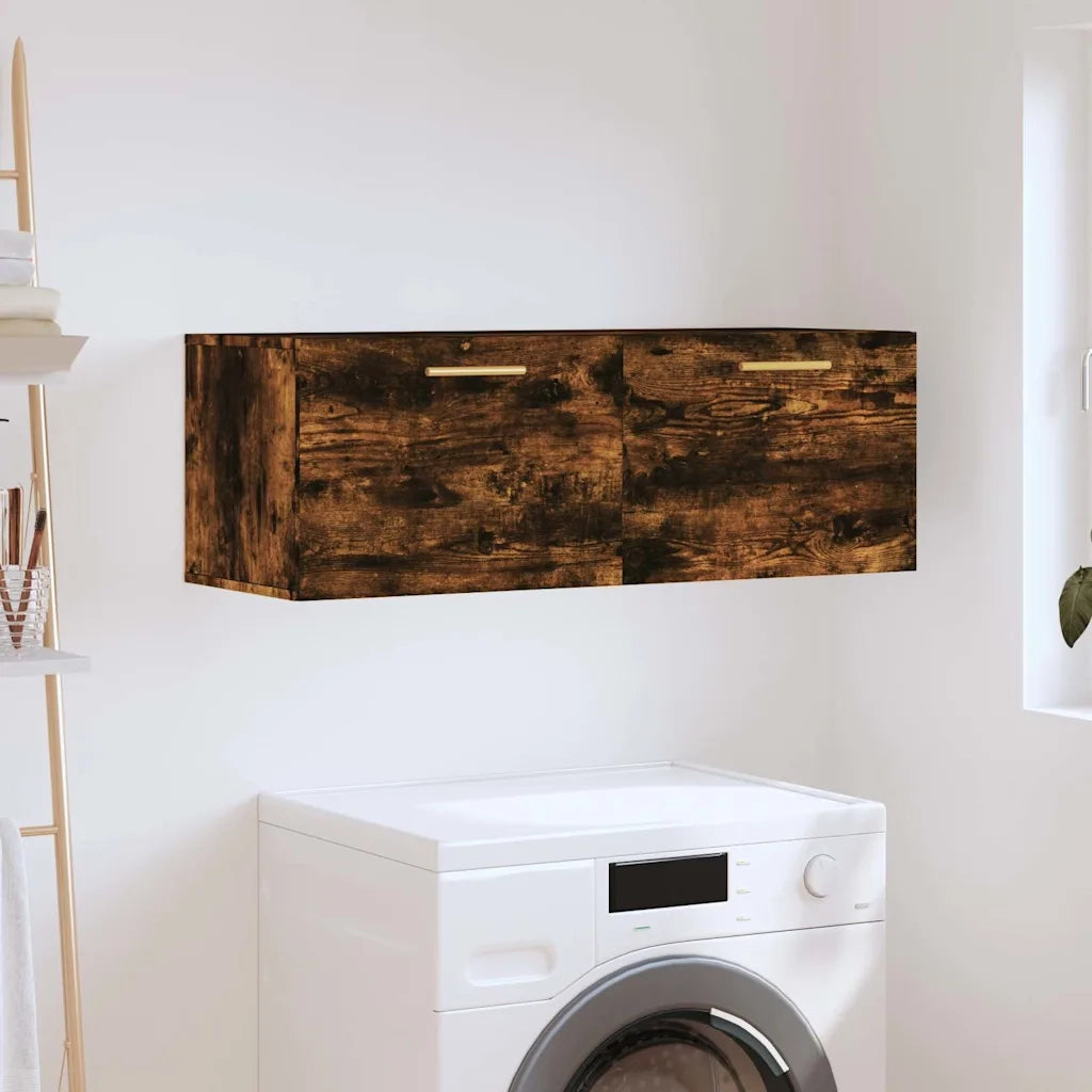 Armadietto a Muro | Mobile a Parete Rovere Fumo 100x36,5x35 cm in Legno Multistrato