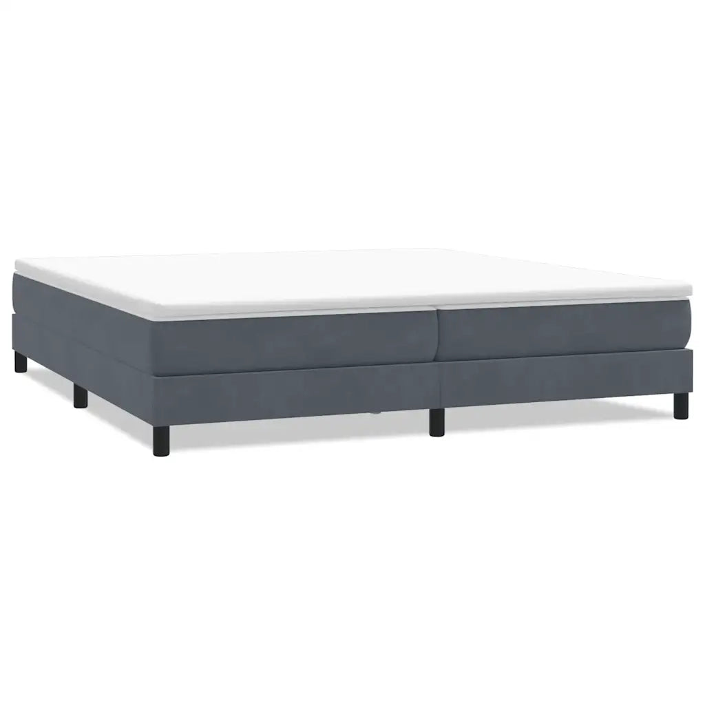 Letto matrimoniale | Letto per adulti | Letto a Molle senza Materasso Grigio Scuro 200x210 cm Velluto