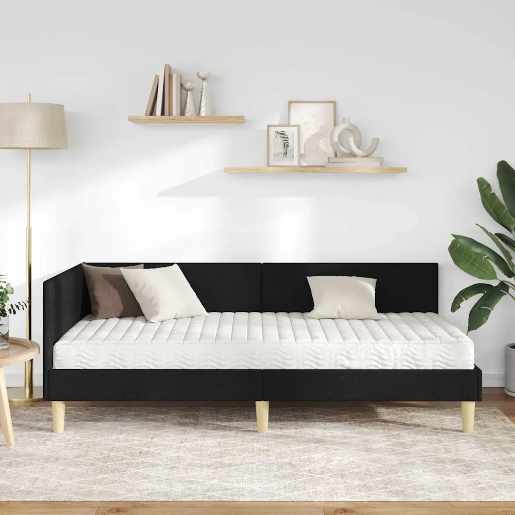 Struttura Letto Angolare con Materasso 2 pcs Verde Tessuto 3393727
