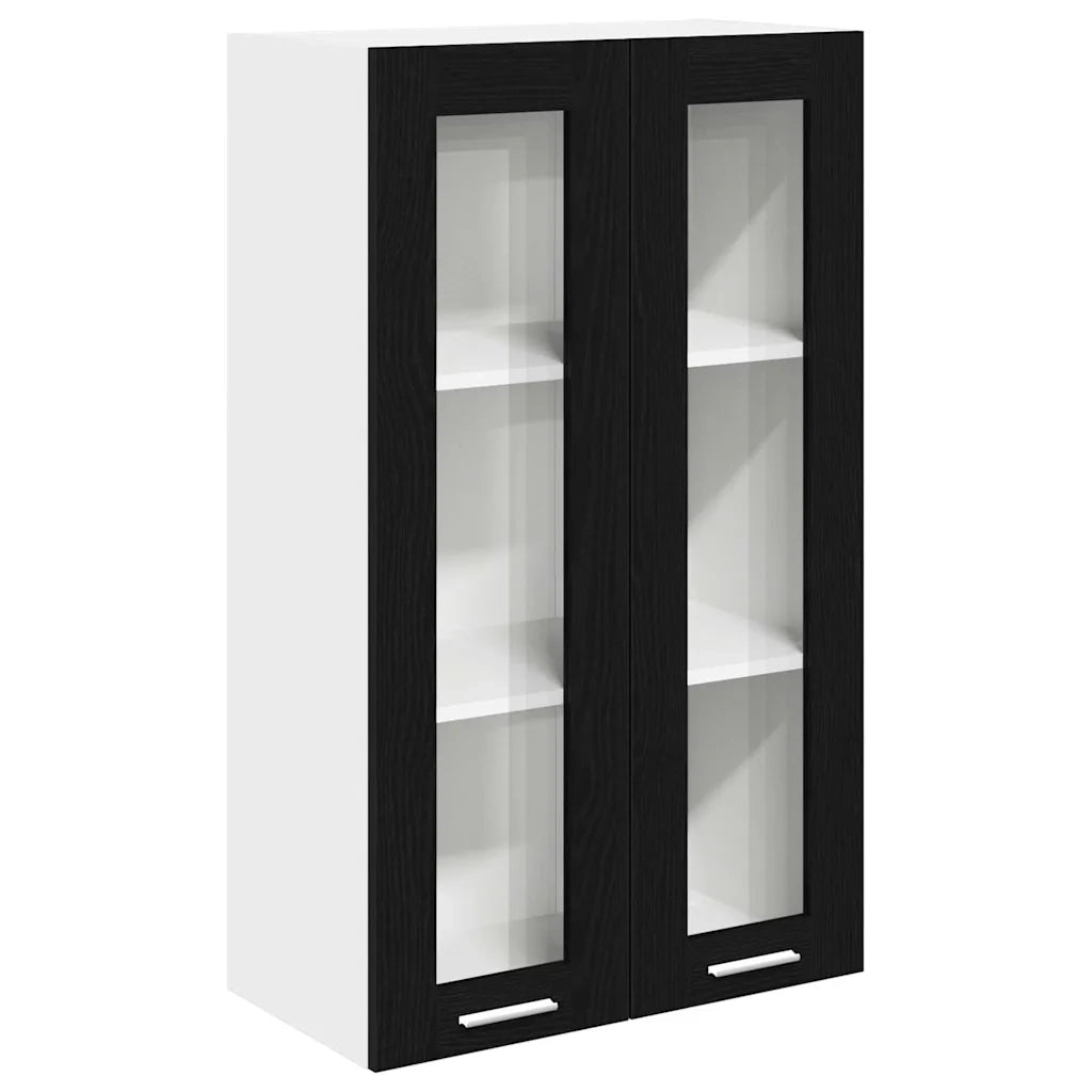 Armadio pensile | Mobile da Cucina con porta Riga Rovere Nero 60 x 31 x 100 cm