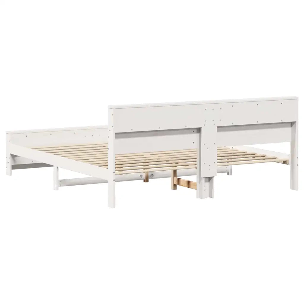 Struttura del letto-Giroletto-Rete del Letto Bianco 200 x 200 cm Legno multistrato 248824