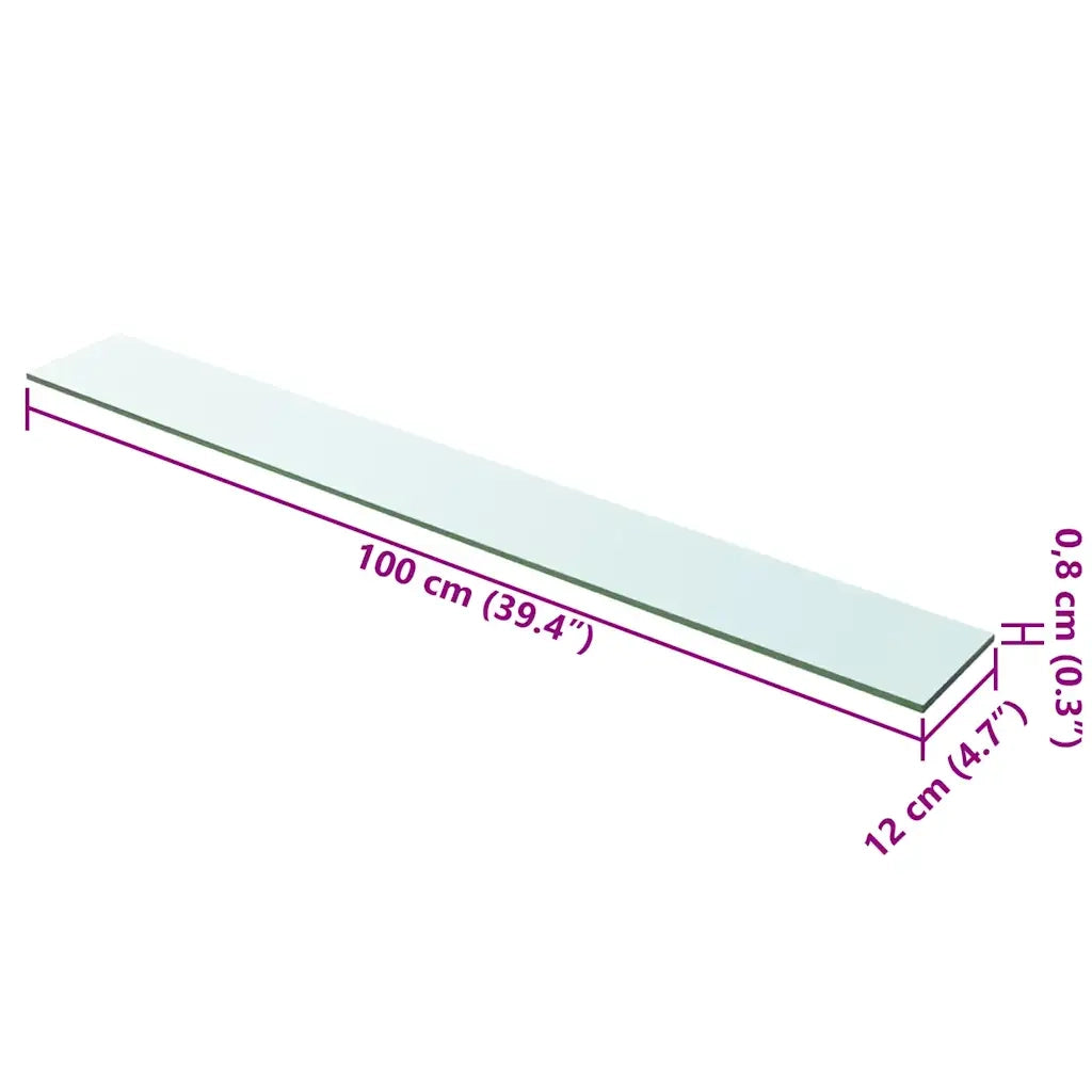 Mensole in Vetro Trasparente 2 pz 100x12 cm 3051582