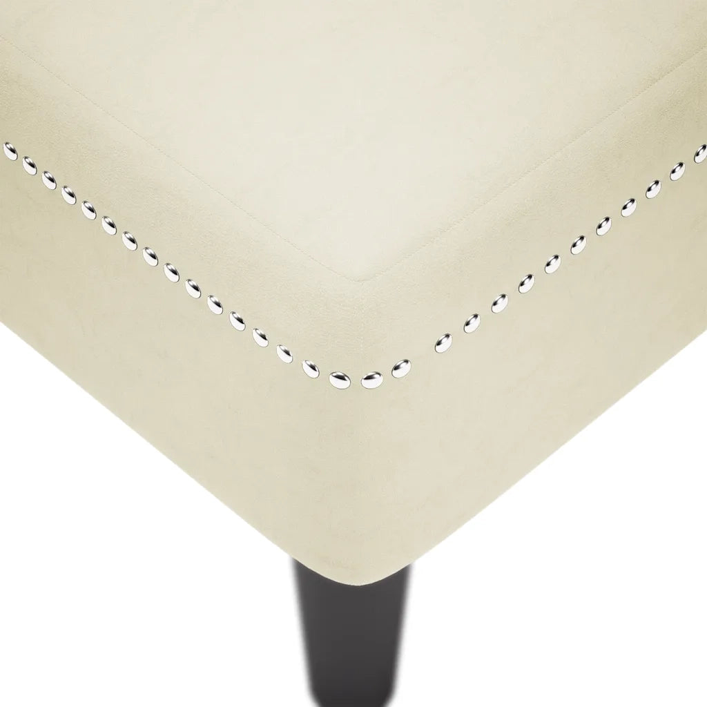 Sdraio con Cuscino e Bracciolo Destro in Velluto Crema 4009779