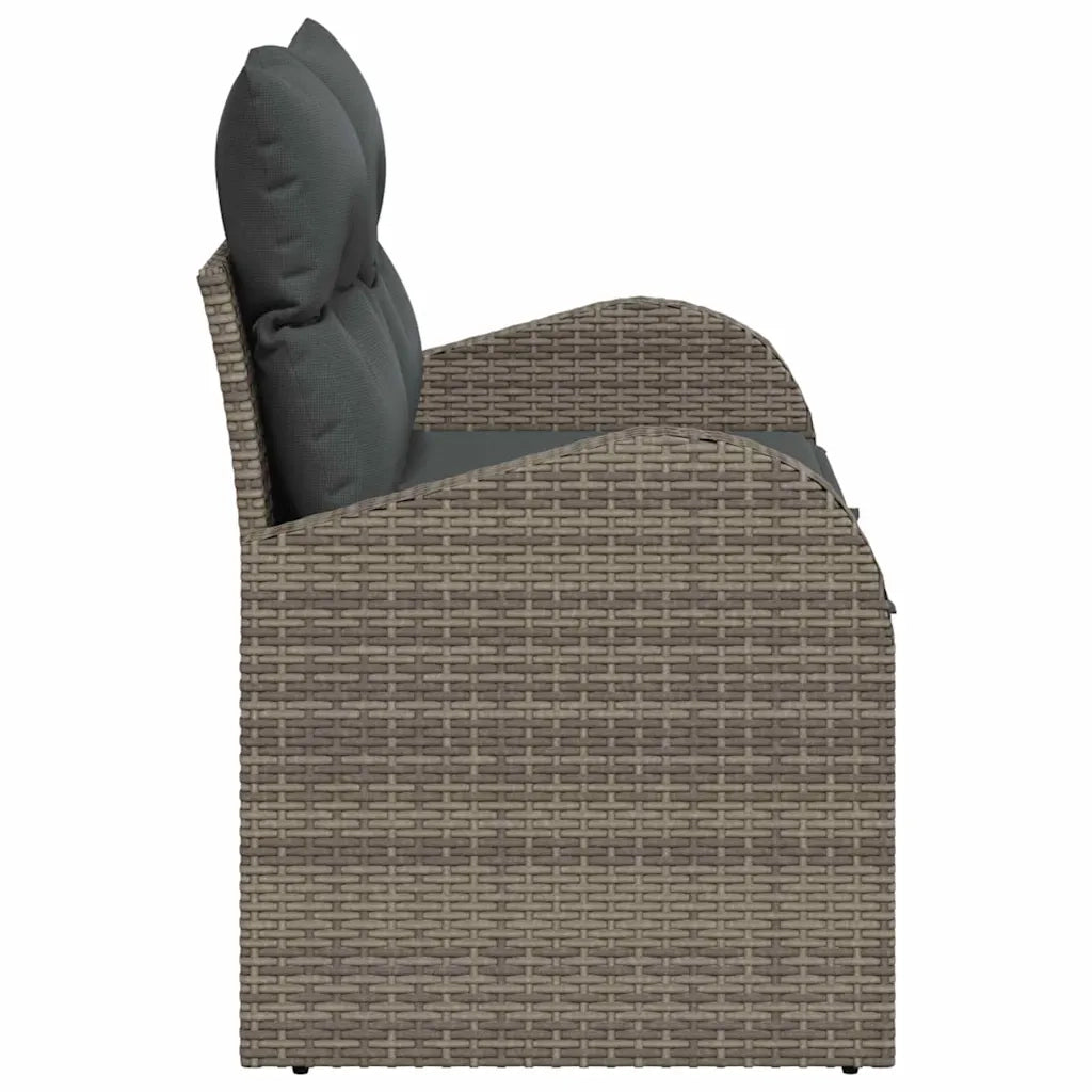 Divano da giardino-Sofa da Giardino-Divano da esterno Grigio 124 x 62 x 69cm polyrattan 154519