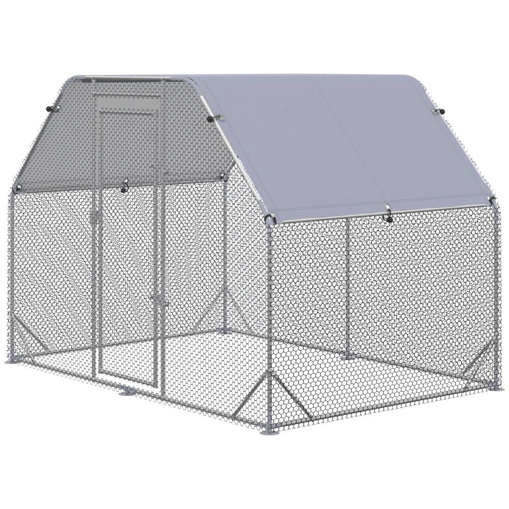 Recinto per Galline ¨C Xylo ¨C Acciaio con Telo di Copertura, 280x190x195 cm