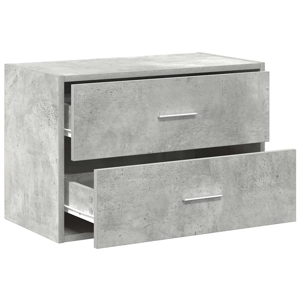 Armadio con 2 Cassetti Grigio Cemento 60x31x40 cm in Truciolato 858827