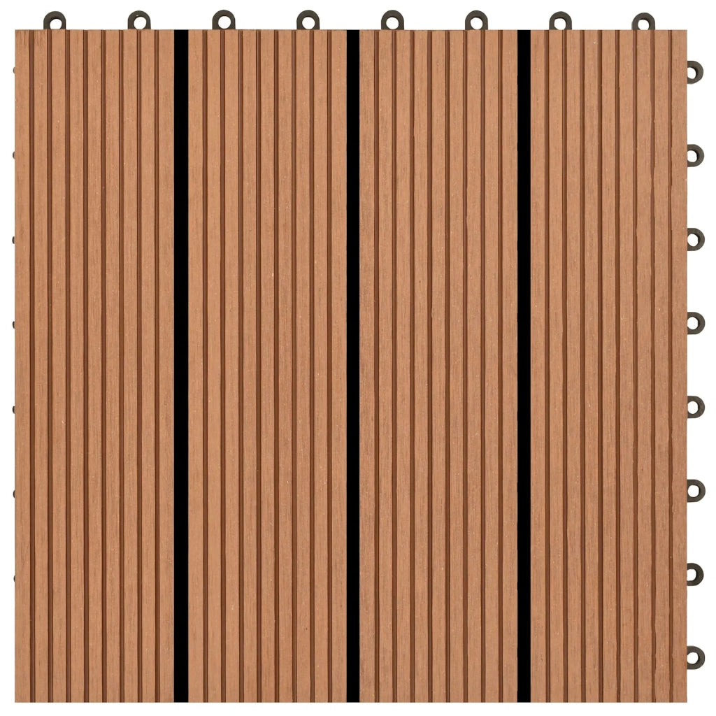 Piastrella per Decking 22 pcs Marrone 30 x 30 cm WPC 3444827