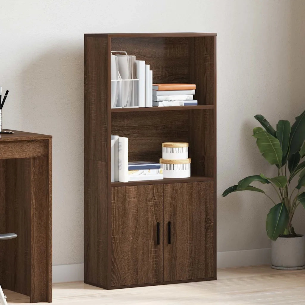 Libreria-Scaffale per Libri-Mobile di Stoccaggio Rovere Marrone 60x24x120 cm in Legno Multistrato