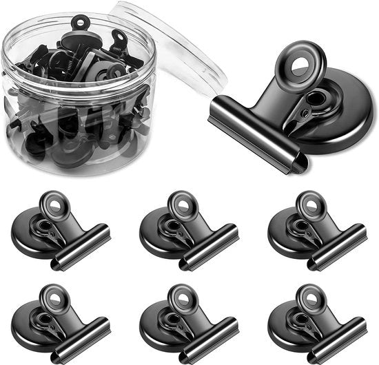 Clip magnetica forte, 10 pezzi clip magnetica, clip magnetica per frigoriferi per scuola, ufficio e lavagna (nero)
