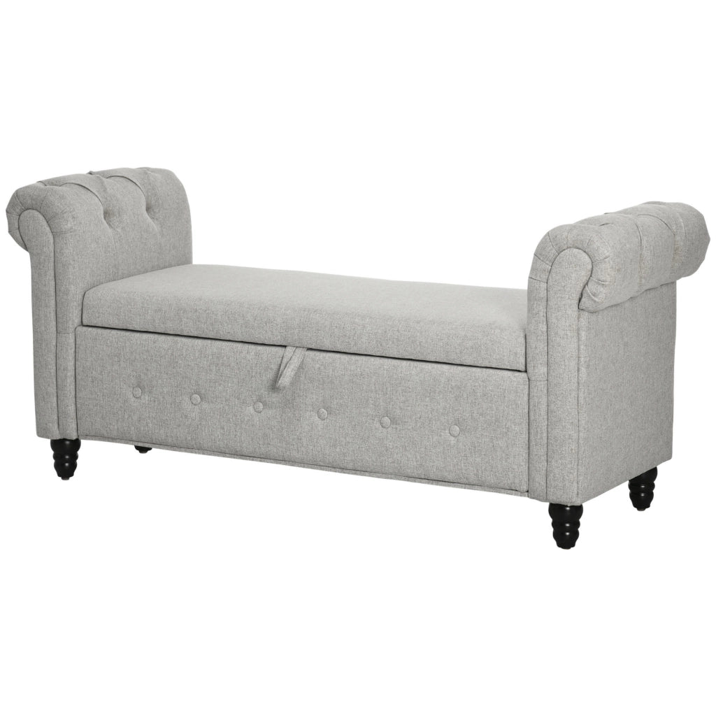 Divano a due posti con contenitore ¨C zephmum ¨C grigio 146.5x49x72 cm