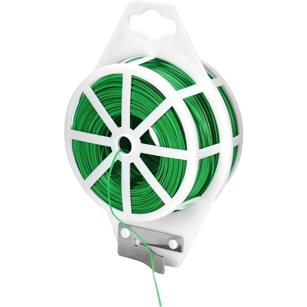 Trade Shop - Filo Per Rilegatura Verde Con Taglierina Integrata 60 Metri Per Piante Fiori -
