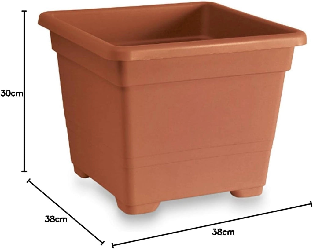 VASO QUADRATO cm 38x38x30h colore terracotta