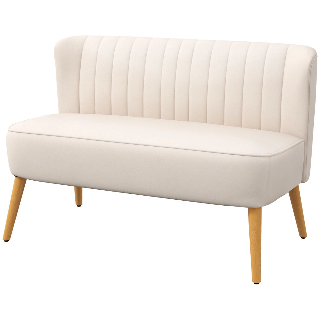 Divano 2 Posti Retrodesign ¨C zephmum ¨C Legno Crema 117x56x77