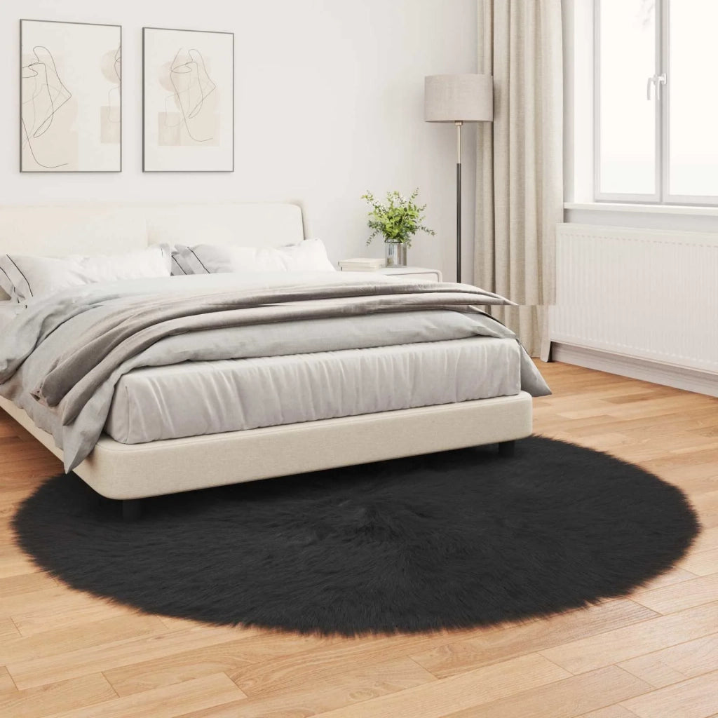 Tappeto in finta TAFALLA Nero Ø 200 cm Poliestere 42021583