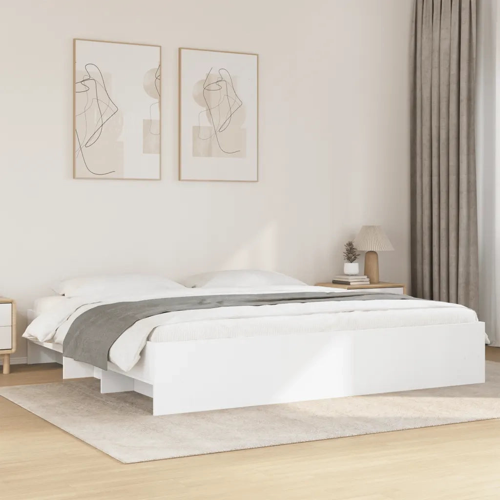Giroletto senza Materasso-Struttura Letto Bianco 180x200 cm Legno Multistrato 702308