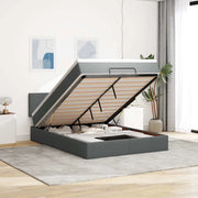 Pouf Letto con Materasso e LED Grigio Scuro 140x200 cm 3312230