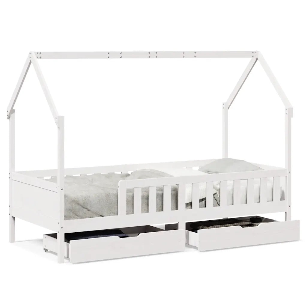 Giroletto Bambini | Letto Infantile | Lettino con Cassetti 80x200 cm Legno Massello di Pino