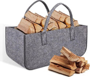 Opvolutore di legno per la raccolta - Borsa di stoccaggio pieghevole con maniglia - Grande borsa per la spesa - Cassa di legno 50 x 25 x 25 cm - Grigio - Multifunzionale - Cassa per giornali