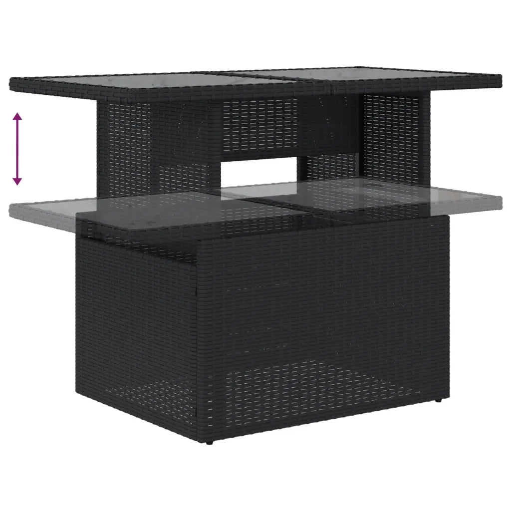 Set Divani da Giardino con Cuscini 8 pz Nero in Polyrattan 3275145