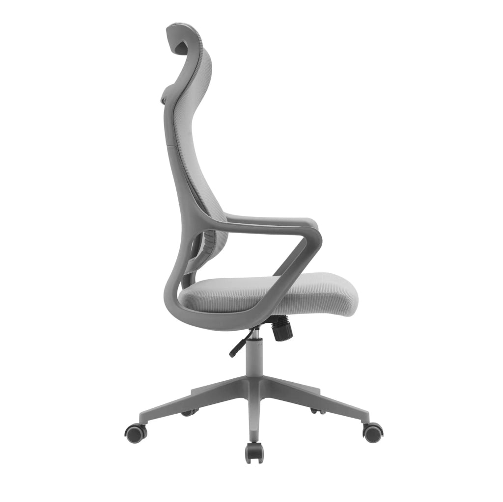 Sedia studio Hispanohogar altezza regolabile in tessuto gris 127x67x69