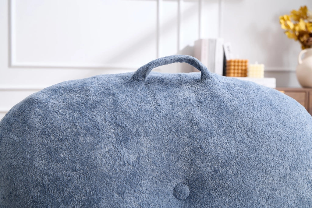 Poltrona Pouf con Braccioli ¨C Minimal ¨C Finta Pelliccia, Blu