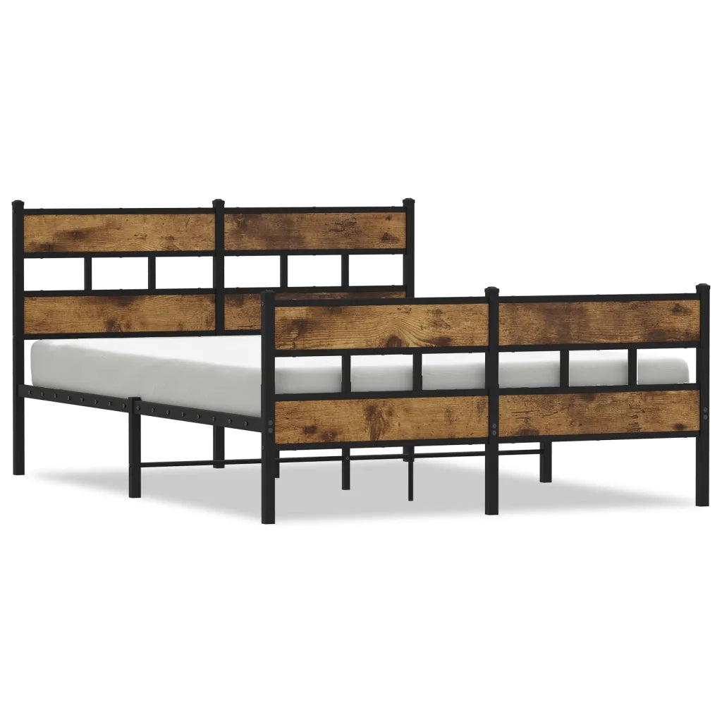 Giroletto senza Materasso in Metallo-Struttura Letto Rovere Fumo 140x200 cm 575516