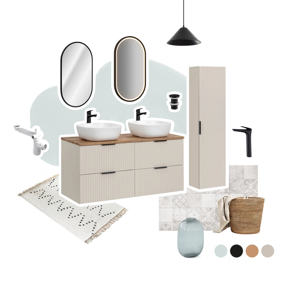 Set mobili bagno 40 cm con lavabo per mobile Vedea Adel Cashmere 40 cm