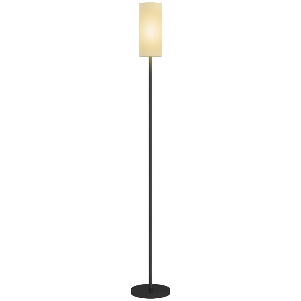 Lampada da Terra ¨C Xylo ¨C Paralume Effetto Lino Bianco con Interruttore a Pedale