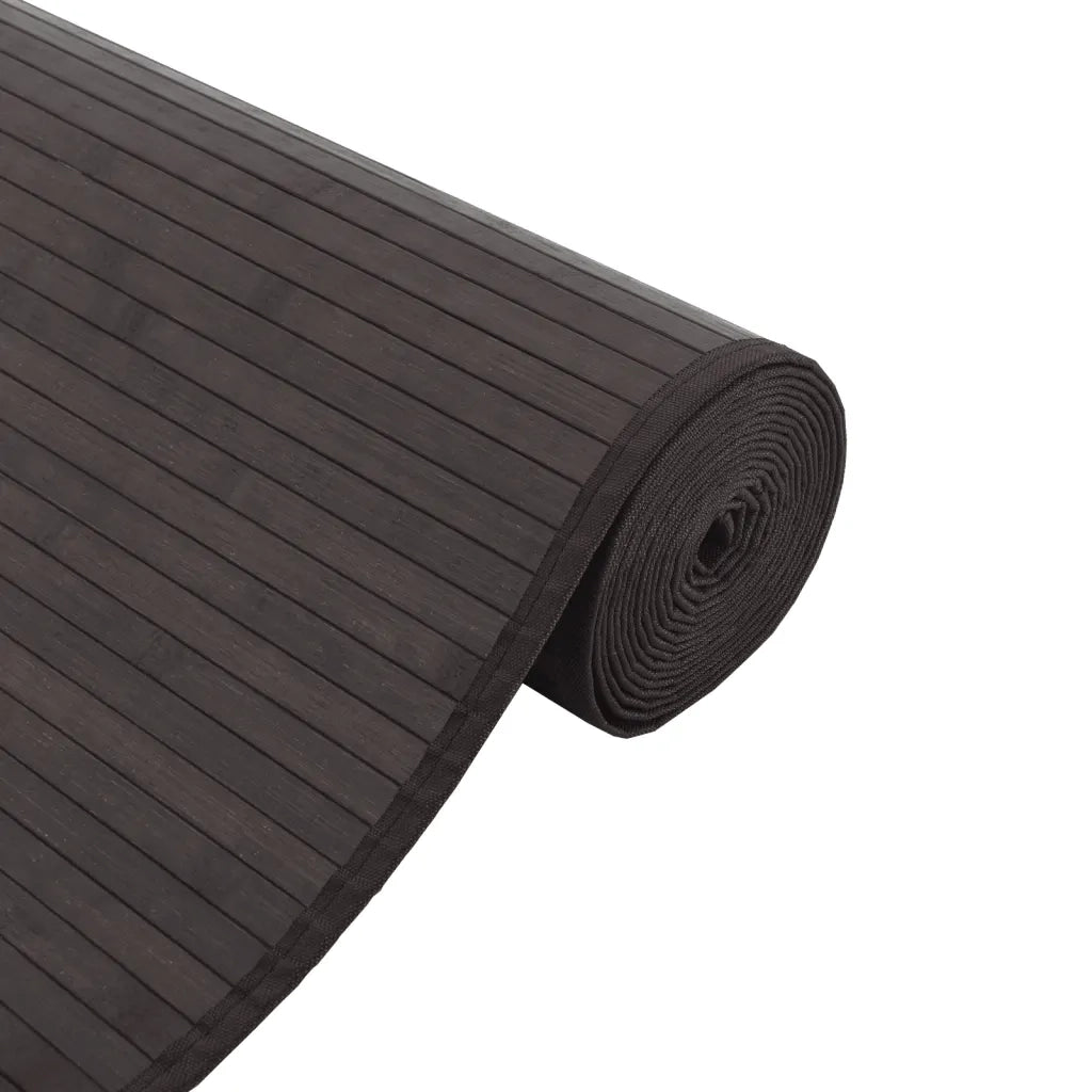 Tappeto Rettangolare Marrone Scuro 70x100 cm in Bambù 376869