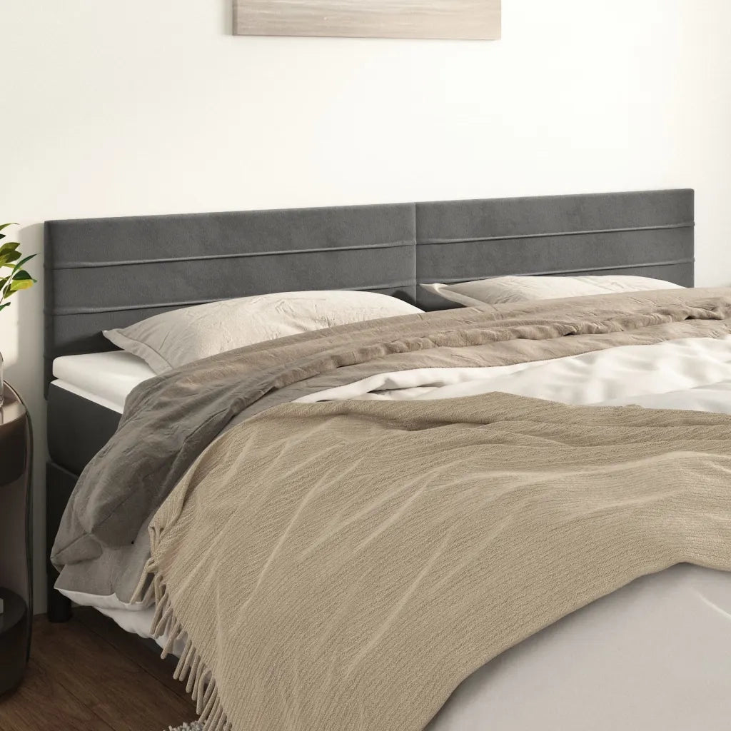 Testiera | Testata Grigio Scuro 200x5x78/88 cm in Velluto