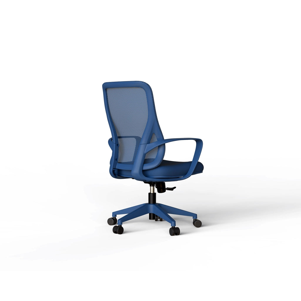 Sedia studio Hispanohogar altezza regolabile in tessuto blu