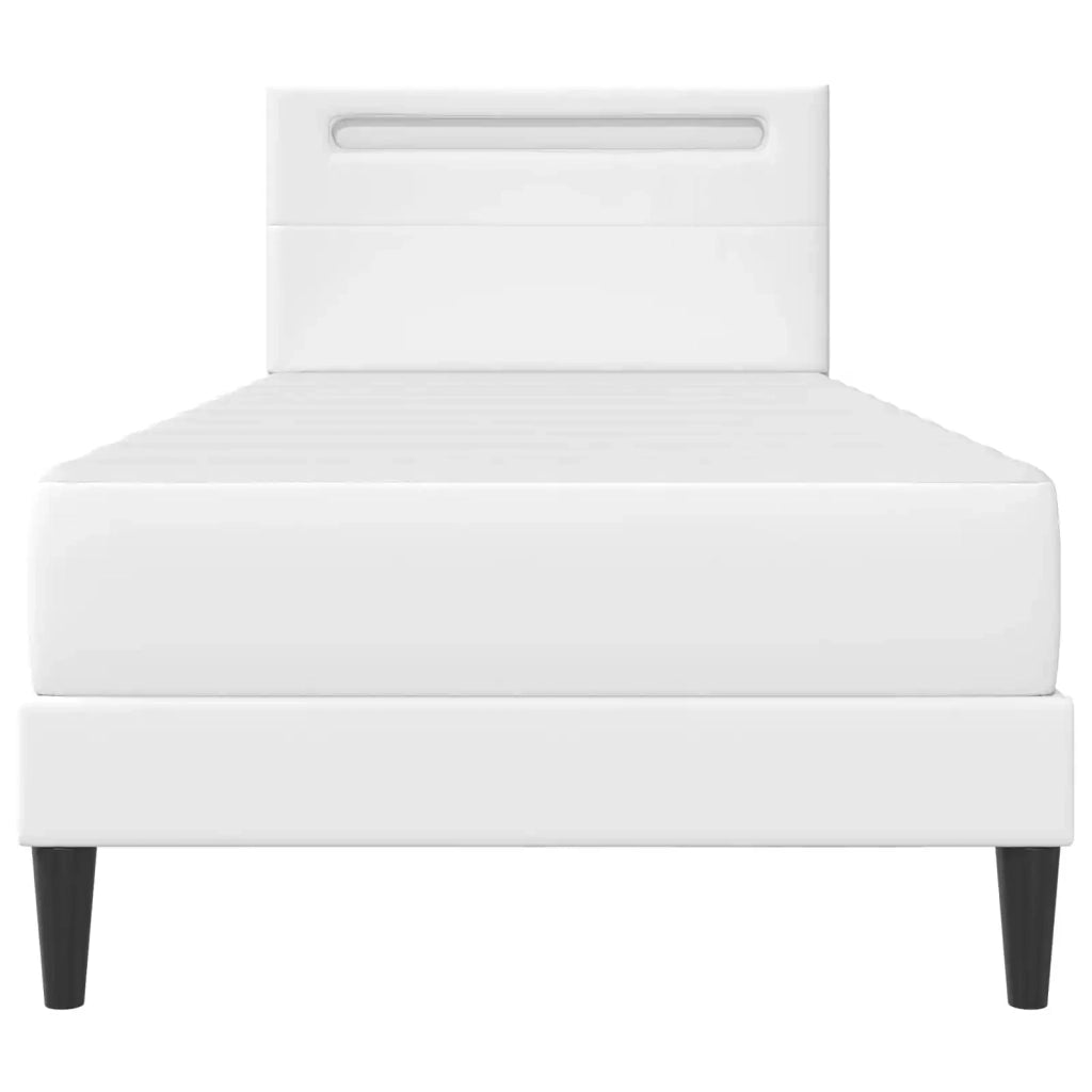 Struttura del letto con testiera Bianco 90 x 190 cm Similpelle 3415284