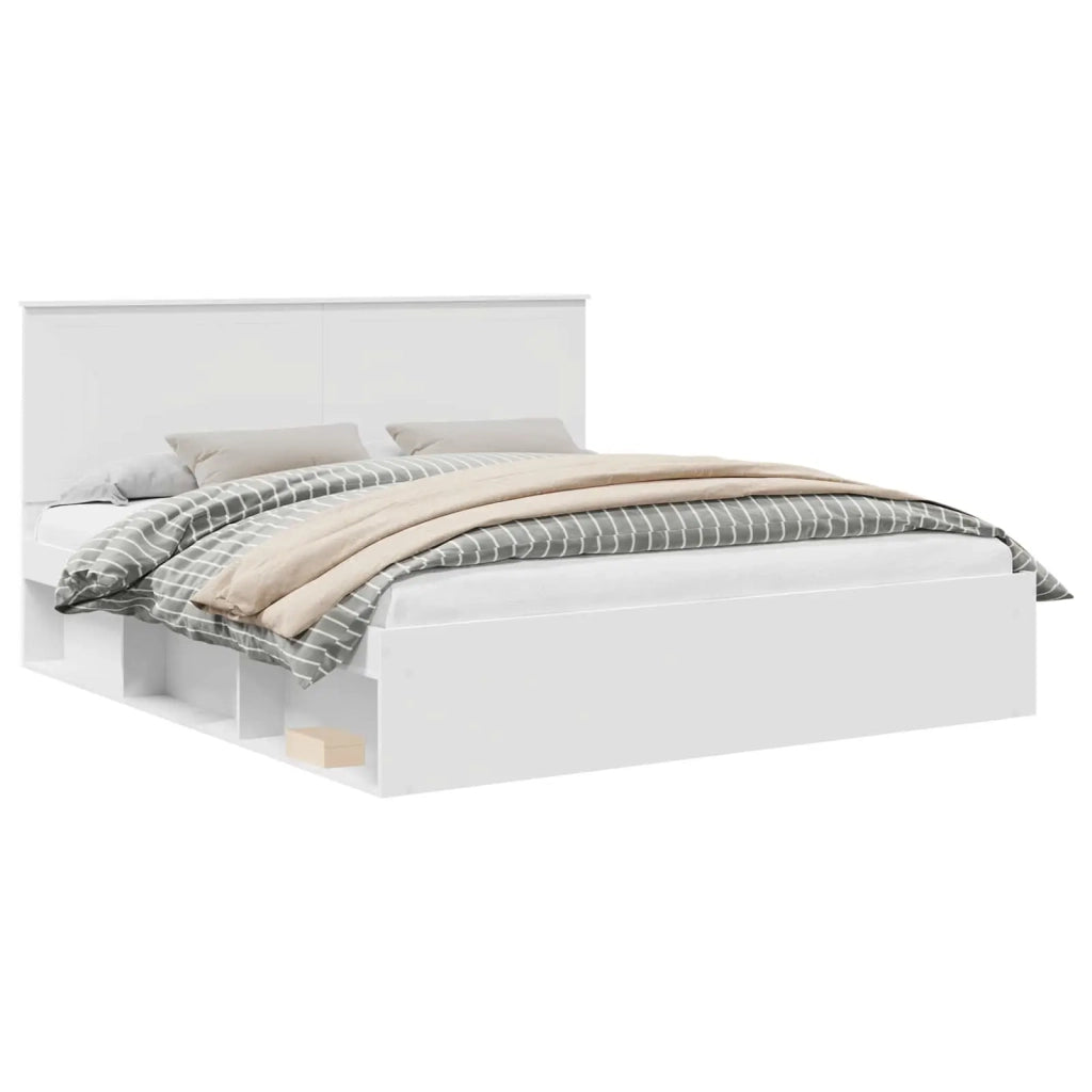 Struttura del letto-Giroletto-Rete del Letto Bianco 180 x 200 cm Pino massello 361165