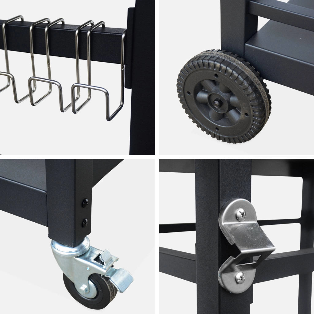 Carrello per barbecue, nero