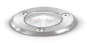 GES220C- SEGNAPASSI IN ACCIAIO INOSSIDABILE E ALLUMINIO CALPESTABILE AD INCASSO A LED 3000K 89LM 1W