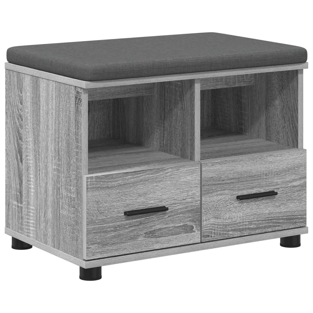 Panca per ingresso con cuscino-Sgabello-Panca da Corridoio Grigio Sonoma 60 x 38 x 46 cm 803315