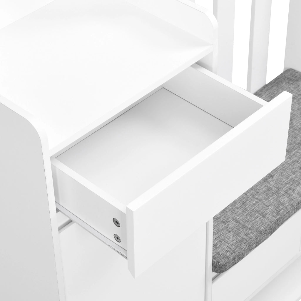 Scarpiera Panca Ingresso con Appendiabiti e Ganci ¨C MINIMAL ¨C Bianco, 4 Ganci, H180xL100xP35 cm