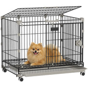 Gabbia per Cani con Ruote e Vassoio Rimovibile ¨C Xylo ¨C 60,5x45,5x54,5cm Nero