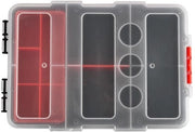 Organizzatore di viti Stivale - Scatola di archiviazione con Compartimenti - Organizzatore per Piccoli Componenti - Materiale PP Duraturo - Dimensioni compatte 22x13,5x5,8 cm