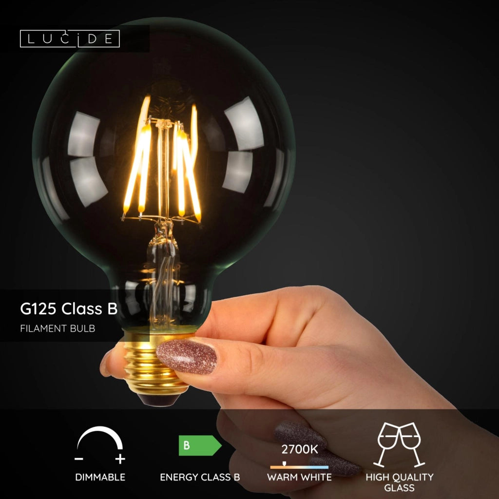 Lampadina LED filamento sferica trasparente E27 7W Lucide