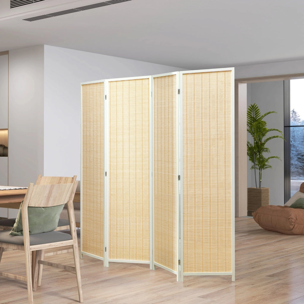 Paravento Separatore Ambienti ¨C Xylo ¨C 4 Pannelli Legno Naturale 180x180 cm
