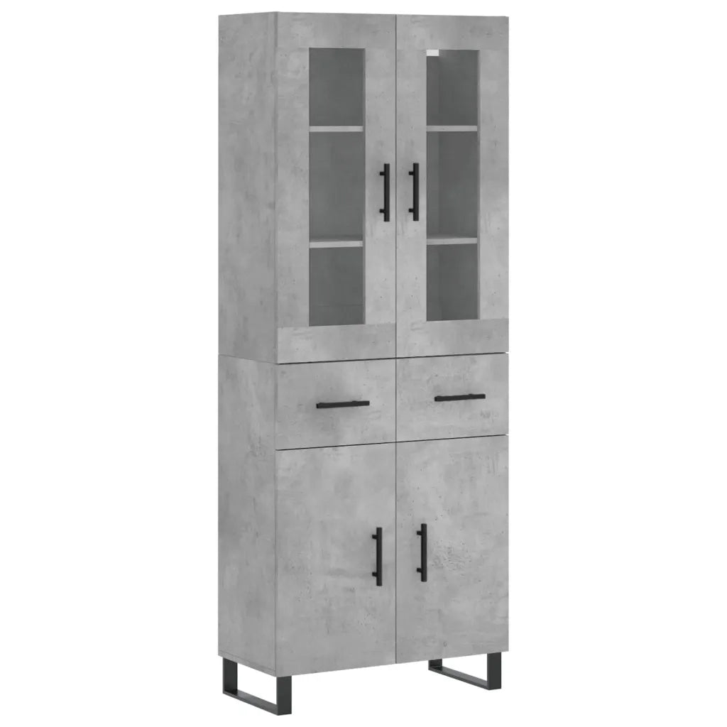 Credenza | Madia | Buffet da pranzo | Armadio da pranzo Grigio Cemento 69,5x34x180 cm in Legno Multistrato
