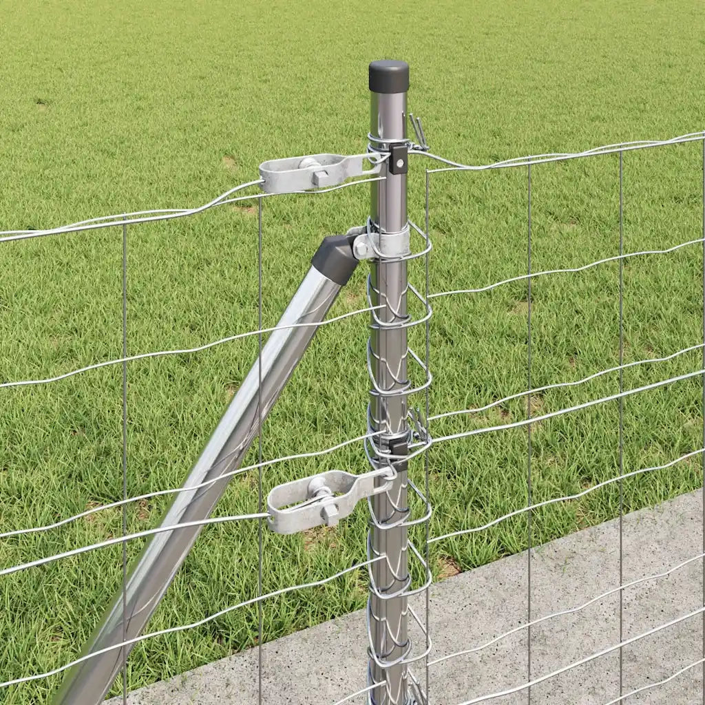 Recinzione da Giardino | Recinzione con Posto Argento 0,6 x 50 m Acciaio