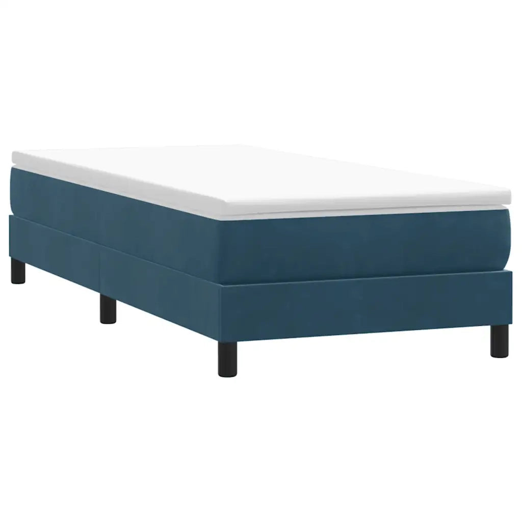 Letto a Molle senza Materasso Blu Scuro 90x220 cm Velluto 3315859