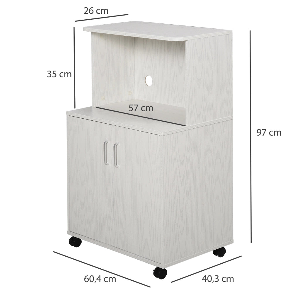 Mobile da cucina con ruote ¨C Xylo ¨C bianco 60,4x40,3x97 cm